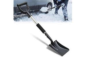 Starbover Gartenschaufel Klein, Robuste Blumenkelle Silber mit D-Griff 78cm, Leichte Handschaufel Metall für Erwachsene & Kinder, Allround-Schaufel zum Graben für Garten, Schnee & Camping