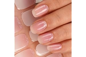 ‎DANNI & TONI DANNI & TONI Halb ausgehärtete Gel Nagelfolien (Mystery Veil) Rosa Abstufung transparent Glänzend Nagelset uv Gel Nagelfolie Nageldesign Nagelfolie Selbstklebend Wraps 28 Aufkleber