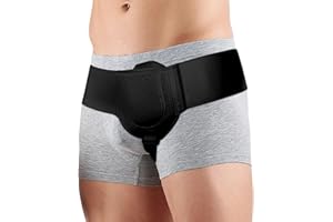 PTUI Hernia Belt For Men Hernia Truss - Inguinal Hernia Support For Men For Left or Right Side Post Surgery Men's Inguinal Hernia Support Truss For Inguinal Groin Hernias Adjustable Waist Strap (Black)