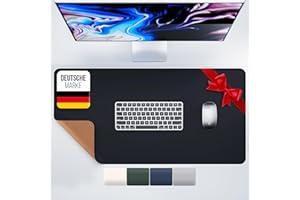 ‎MYMIND MYMIND® Schreibtischunterlage [Rutschfest] 80x40cm - Premium PU-Leder XXL Mauspad - Schreibunterlage für Homeoffice - Unterlagenmatte wasserfest - Desk Mat - Schreibtisch Unterlage Büro