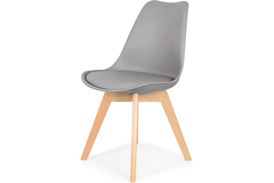 IHANA Dining Chair with Cushioned Pad Seat & Solid Beech Wood Legs for Mid Century Modern Dining Room Living Room Bedroom Kitchen & Lounge