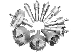 KEWAYO Seghe a Tazza, Set di 10 da 16-53 mm per Metallo in Cobalto, Acciaio Inossidabile, Ferro (10)