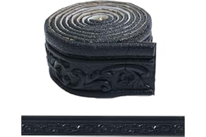 WADILE Modanature Adesive da Parete in Schiuma con Rilievo – Bordi Adesivi Decorativi per Bagno e Cucina, Battiscopa Autoadesivo e Greca Adesiva Stile Classico Nero