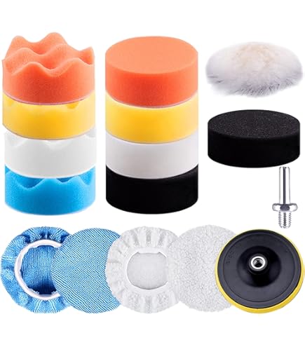SIQUK 8 Stuks Auto Polijsten Pads Kit 150mm Buffing Pads Foam Polish Pads Polijstmachine Attachment met M14 Boor Adapter voor Boor SIQUK 8 Stuks Auto Polijsten Pads Kit 150mm Buffing Pads Foam Polish Pads Polijstmachine Attachment met M14 Boor Adapter voor Boor