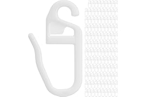 ‎YOUR DAY MATE Haczyki do firanek, 120 sztuk, w kolorze białym, haczyki z oczkiem Ø 4 mm, do pierścieni do firanek o średnicy do 4 mm, do karniszy do firanek i karniszy, haczyki do firanek