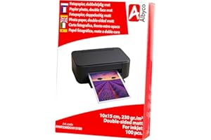 Papier Fotograficzny Albyco do Drukarek Atramentowych 10x15 cm Matowy 230 gr/m², pakowany Dwustronnie po 100 Arkuszy