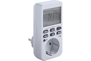 Meister Cyfrowy programator czasowy, 3600 W – czas letni i zimowy – 10 konfigurowalnych programów – z funkcją odliczania i generatorem losowym/timer do gniazdka/timer z losowym włączaniem /