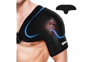 Tolaccea Impacco di ghiaccio per spalla con triplo gel Coldfocus Expert per terapia del freddo a lunga durata della cuffia dei rotatori, tutore di ghiaccio per spalla (L)