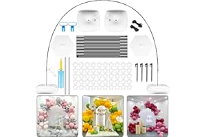 DOSYEN Reusable Balloon Arch Kit with Stand, Adjustable Balloon Arch Frame(2.7m high and 3m wide) with Water-fillable Base and Fibre Pole, Suitable for Weddings Graduations Birthdays Party Supplies Christmas