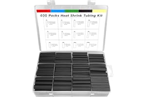 Labmilon 400 Pièces Gaine Thermorétractable Etanche Exterieur, 3:1 Gaine Thermo Thermique, Gaine Termo-Rétractable Automobile, Tube Rétractable, pour Protection Cable et Fil Electrique(Noire)