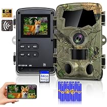 MAXDONE Telecamera Per Animali Selvatici 4K 64MP Con Wi-Fi E Bluetooth, Visione Notturna, Batteria 6000mAh - 4