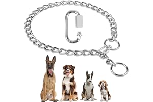 AUAUY Kettenhundkragen, Edelstahl Hundehalskette, Verstellbare Hunde Halsband mit Verbindungsverschluss, Hunde Kette zum Hundetraining, Halskette P-Kettenkragen für Hunden (L: 60 cm, Ø 3,5 mm)