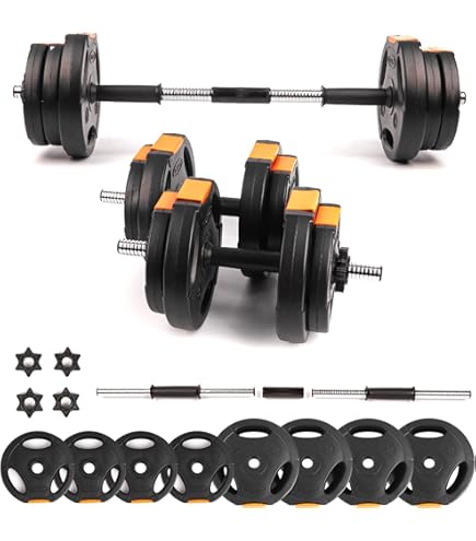 Physionics® Weight Set Dumbbell Set 30Kg Black, HSTA05/B : Amazon