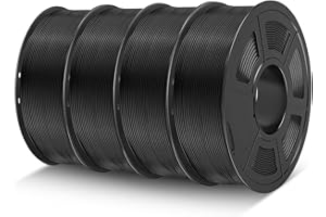 TECBEARS PLA 3D Printer Filament 1.75mm Black, Dimensional Accuracy +/- 0.02 mm, 1 Kg Spool, Pack of 4
