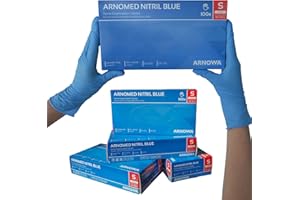 ARNOMED Nitril rękawiczki jednorazowe, rozm. S, bez talku, bez lateksu, 100 sztuk/pudełko, niebieskie rękawiczki nitrylowe, w rozm. S, M, L i XL