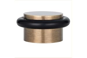 EVI Herrajes | Butée De Porte Adhésive | 20 x 28 mm | Base filetée | Caoutchouc Noir En Silicone Naturel | Laiton Finition Cuir Vieilli | Fixation Simple | 100% fonctionnel | Mod. I-103