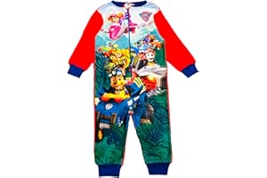 Paw Patrol Onesie para niños o niñas, Ropa de Estar por casa de Forro Polar Todo en uno, Pijama Todo en uno, Rojo, 18 Meses - 6 Anos