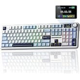 Aula F108 Pro Ekranlı Mekanik Klavye Reaper Switch RGB Hot Swap 8000mAh Makrolu Oyuncu Klavyesi Mavi