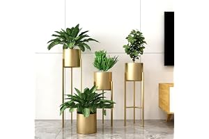 Modern Metal Floor Flower Stands Planter for Living Room Bedroom Display Plant Stand Tall Indoor Plant Stand with Planter Pot