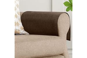 Joywell Armrest Cover for Recliner Armchair Cover Faux Linen Armchair Arm Cover Coffee Armchair Slipcovers Sofa Arm Protectors for Couch Loveseat Sofa Arm Protector, 2 Pcs, Walnut Brown Mocha