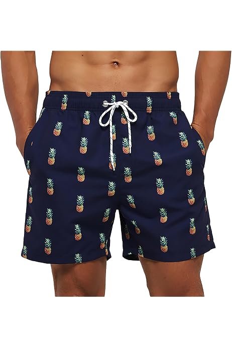 Pantaloncini Bagno Asciugatura Rapida Costume Da Bagno Uomo Con Coulisse Regolabile - Pantaloncini Da Piscina Asciugatura Rapida, Tasche Con Zip, Fodera In Mesh Pantaloncini Uomo Coulisse Regolabile