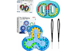 YUNJYI'S 2pièces jouet de puzzle de haricot magique,cube rotatif jouet cube de doigt,jeux d'intelligence jouet de soulagement du stress jouets fidget,cadeau pour les enfants âgés de 3 ans et plus bleu