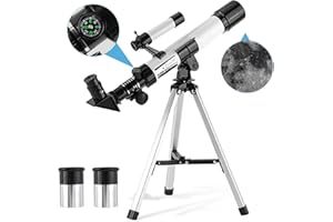 BESIMLI Telescope for Kids & Beginners 40mm Aperture 400mm AZ Mount Astronomical Refracting Telescope with Finder Scope Compass and Tripod