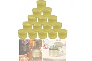 HJYDGJ Lot de 15 boîtes de bougies vides avec couvercle, avec couvercle, boîtes vides pour bougies, couvercles à visser en métal, 50 x 40 mm, pour bricolage, artisanat, bijoux, fabrication de bougies