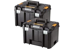 DEWALT DWST1-71195 TSTAK VI Lot de 2 mallettes de rangement pour outils robustes 23 l sans plateau ni incrustations, noir