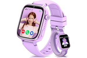 JoJoego Smartwatch Kinder mit GPS und Telefon, 4G Kinderuhr mit Videoanruf, Anruf, SOS, Schulmodus, Sprachchat, Wecker, SIM, IP68 Wasserdicht Schrittzähler, Geschenk für Mädchen/Junge, Lila