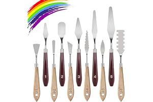 LIERFIS Palette Knife Set, 11 Pieces Stainless Steel Spatula Palette Knives Painting Accessories Art Supplies for Oil Painting, Gouache, Watercolor, Rock Painting