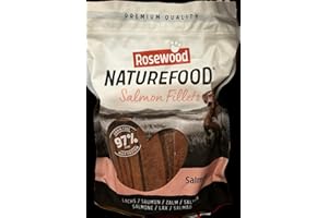 PEARLS TRADING Rosewood Nature Food Salmon Fillet Dog Food Treats - 100% Natural, Gluten Free - 1kg