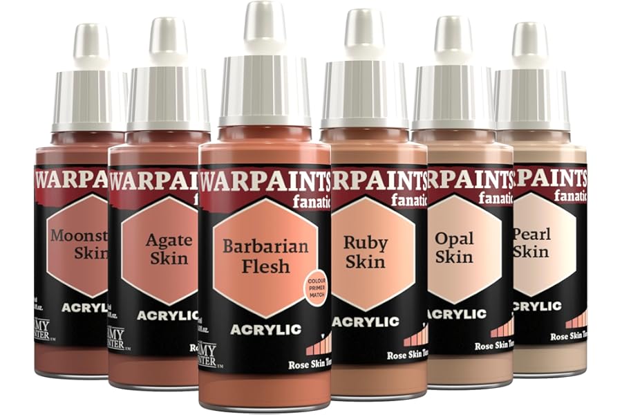 The Army Painter, Warpaints Fanatic Flexible Triad: Rose Skin Tones, 6 x 18 ml acrylic paints - Miniature quality hobby paint for Dungeons and Dragons (DnD) & Warhammer Miniatures