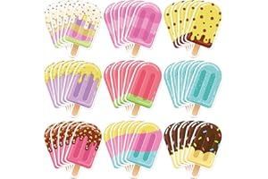 Dianelhall 45 Stück EIS am Stiel Ausschnitte Sommer Party Dekoration Eiscreme Papierschnitte Bunte Klassenzimmer Dekoration für Lehrer Student Schule