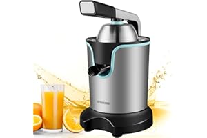 ‎STEINBORG Saftpresse elektrisch Zitruspresse 800 Watt Longlife-Motor Edelstahl Elektrische Entsafter Auto-Start-Stop Zitronenpresse Spülmaschinengeeignet Fruchtpresse Citrus-Entsafter Orangenpresse