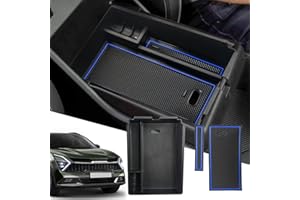 SXCY Kia Sportage NQ5 2022 2023 (Automatico) Vano Portaoggetti Bracciolo per Kia Sportage GT Line X Line HEV Console Centrale Organizer Scatola Braccioli Contenitore Kia Sportage Accessori (Blu)