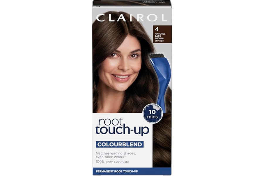 Clairol Root Touch-Up Permanent Hair Dye, 4 Dark Brown (Packing May Vary)