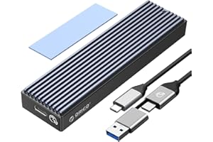 ORICO M.2 NVMe SATA SSD Gehäuse Adapter, USB3.2 Gen2 10Gbps NVMe PCI-E 6Gbps NGFF SATA M-Key (B+M Key), Unterstützt UASP Trim für M.2 SSD Größe M und B&M Keys 2230/2242/2260/2280(bis zu 4TB)- M2PVM