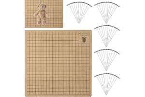 PRITOK Macrame Board mit Stiften: 30 x 30 cm Makramee Brett Set, Doppelseitiges Makramee-Projektbrett mit Gittern, Tragbares Flechtbrett Mit Anweisungen zum Flechten von Armbändern, 50 Stahl T-Nadeln