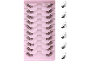 LEIPPLE Demi Faux Cils 10 Paires- 3D Faux Cils Naturel à la Main Ultra-Minces Cils Bande Claire Professionnel Cils Noir Réutilisable (1012)