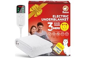 MIA&Coco Manta eléctrica con Apagado automático, 160 x 130 cm, Manta eléctrica con Temporizador de 12 Horas y 3 Niveles de Calor, Pantalla LED, protección contra sobrecalentamiento