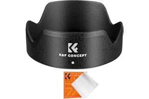 K&F CONCEPT Paraluce EW-60F da 55 mm, Compatibile con Canon RF-S 18-150 mm F3.5-6.3 IS STM e EF-M 18-150 mm F3.5-6.3 IS STM, Paraluce Reversibile Antiriflesso con Panno di Pulizia
