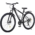 TRIOBLADE 24/26/27.5/29 Inch Mountain Bike 21 Speeds Bike 17.5 Inch Lightweight Aluminium Frame Bicycle for Adult Men Women, Lockout Suspension Fork, Dual Disc Brake