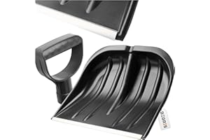 BEGRIS® Łopata do Śniegu Duża, Zgarniacz 45x39 cm Szufla z Rączką, Bez Trzonka. Mocna łopata Śniegowa Metalowe Okucie