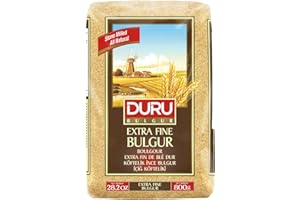 ‎DURU Duru HARTWEIZENGRÜTZE EXTRA FEINSize 6, 35.2oz (1000g), 100% natürlich und zertifiziert , Hohe Ballaststoffe und Eiweiß ,Nicht gentechnisch verändert , Ideal für vegane Rezepte , Besser als Reis Bulghur Cigköftelik Extrafein 1kg