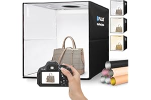 PULUZ Box Photo Studio 40x40cm，Portable Boite Studio Photo Kit avec Températures de 3 Couleurs Réglables 160pcs LED 6500K & USB-C &12 Fonds pour Photographie de Produits