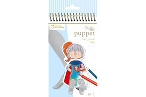 Avenue Mandarine Graffy Pop Marionetas de dedos para colorar, diseño de dragones y caballeros (negro/blanco)