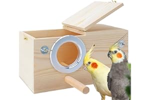 KATHSON Parakeet Nest Box Budgie Nesting House Cockatiel Breeding Parrots Mating Box for Lovebirds Large and Medium-Sized Birds