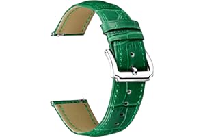 BINLUN Leather Watch Strap Replacement Quick Release Crocodile Leather Watch Bands for Men Women with 10 Colors (10mm, 12mm, 13mm, 14mm, 15mm, 16mm, 17mm, 18mm, 19mm, 20mm, 21mm, 22mm, 23mm, 24mm)