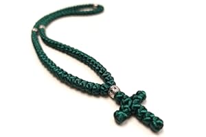 MONASTERY VODOCA Christian 100-knot Prayer Rope ǀ Smooth Silk Satin Cord (Emerald Green), Silk